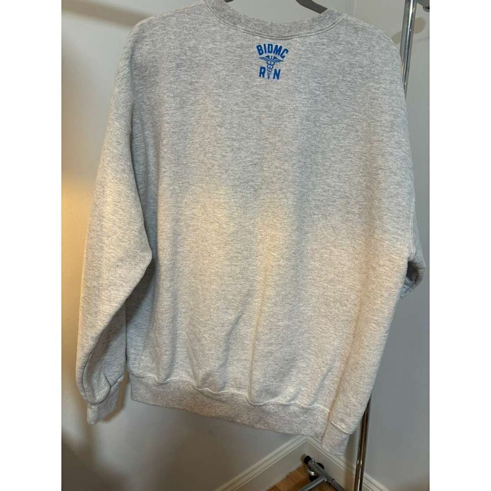 Champion BIDMC RN Sweatshirt XL Gray Pullover Crewneck Fleece Medical Nurse - Picture 5 of 7
